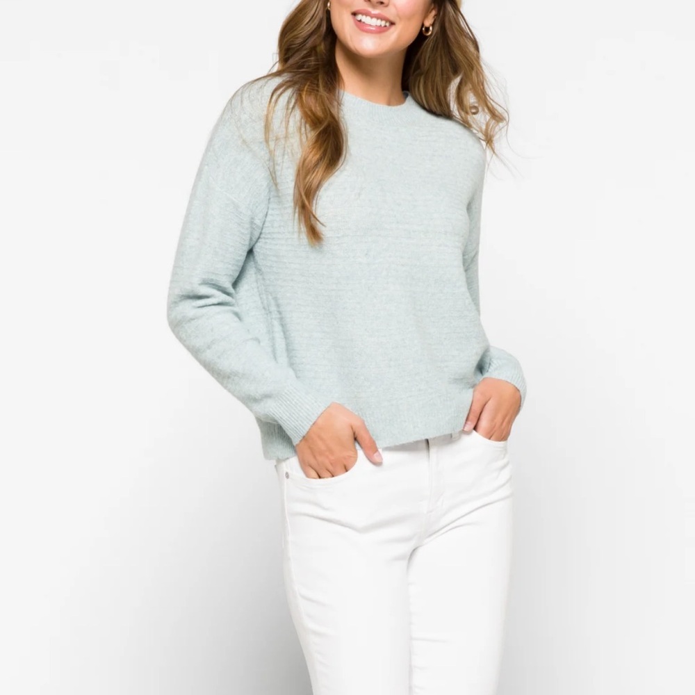 Vero Moda Textured Crewneck Sweater Light Blue Size S